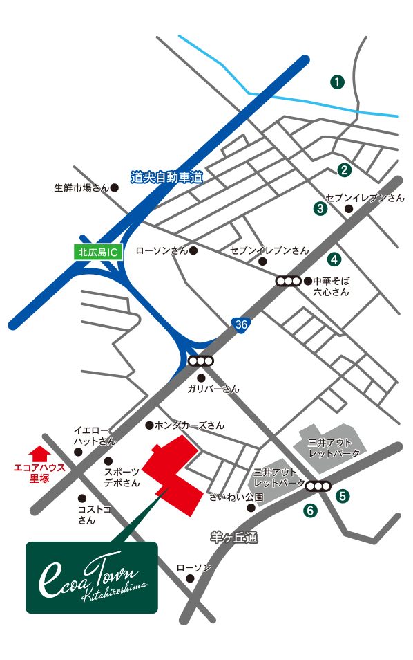エコアタウン発寒 地図