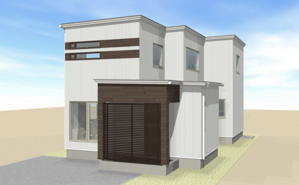 札幌市手稲区　Ｙ様邸スタイリッシュな白基調のGLANZ アクセントの色もこだわった外観のお家です